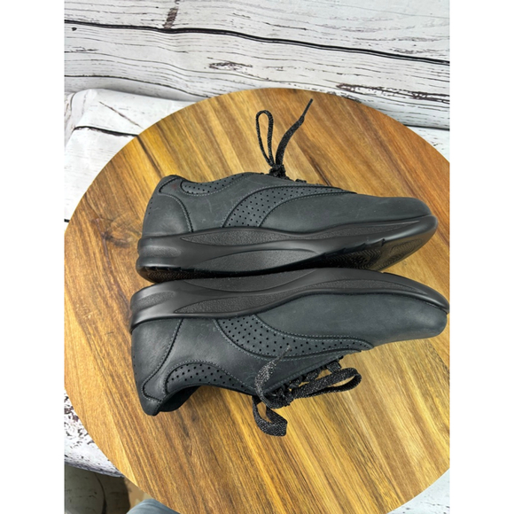 Women's SAS Black Leather Lace-Up Sneakers Size 7 - Picture 11 of 13